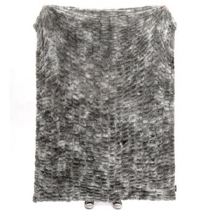 Lola Gray and Silver Plush Blanket Modern Bedding